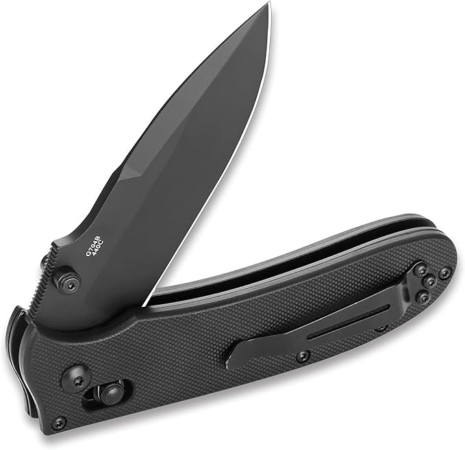 Firebird GANZO G704B-BK Pocket Folding Knife 3.34 440C Stainless Steel Black Blade G-10 Anti-Slip Handle with Clip Hunting Fishing Camping Folder Outdoor EDC Pocket Knife (Black)