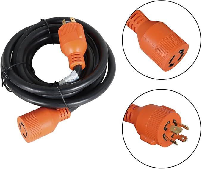labwork 30A 15FT Generator Extension Cord L14-30P to L14-30R 4 Prong 125/250V Up to 7500W 10 Gauge SJTW Generator Cord