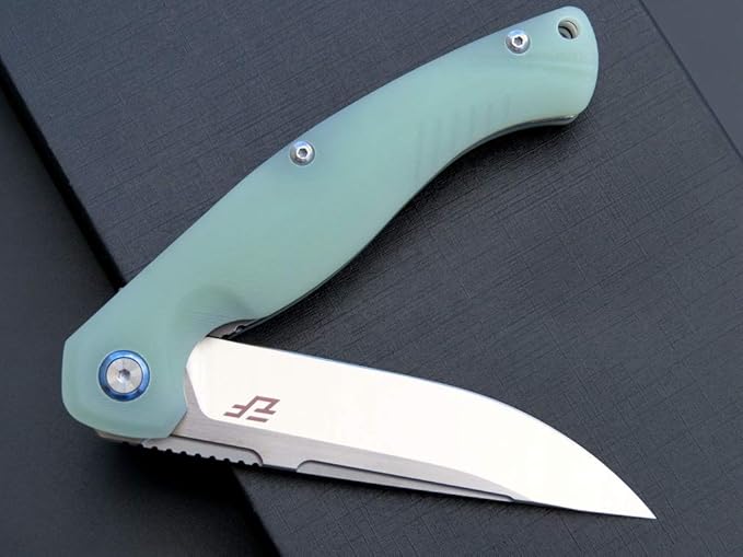 Eafengrow EF953 Pocket Folding Knife G10 Handle D2 BladeEDC Tool Knife for Outdoor Camping Hiking (Jade)