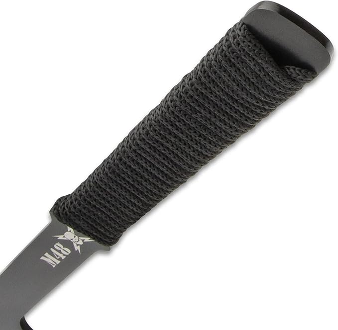 M48 Pro Throwing Axe Set and Sheath - Three-Pieces 3cr13 Stainless Steel Blade Cord-Wrapped Handles - Length 10 3/4”