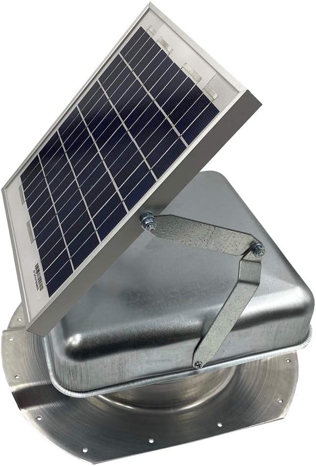 Mega RoofBlaster Adjustable for 3.5” Ribbed Conex Shipping Containers (Galvanized) | Solar Roof Vent | Solar Roof Fan | Shipping Container Exhaust Fan | Get rid of hot air with The Sun's Power