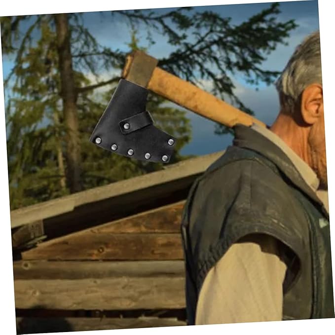 Cabilock Pcs Leather Axe Sheath Hatchet Protective Cover Pouch Portable Sturdy for Camping Hiking and Outdoor Adventures