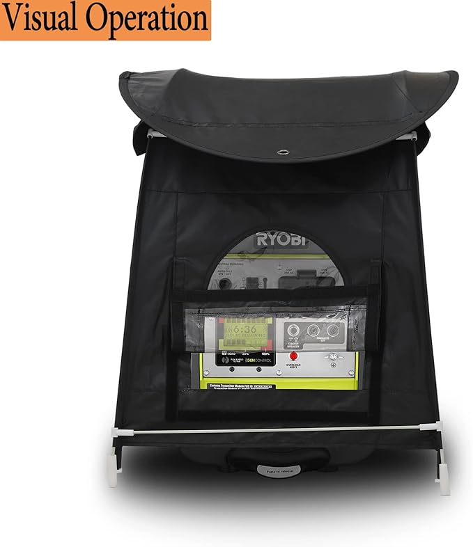 Small Inverter Generator Cover While Running Portable Waterproof Generator Shed CoverOutdoor Generator Tent Cover for Rain Fit Most 1000-5500 Watt Inverter Generators Black
