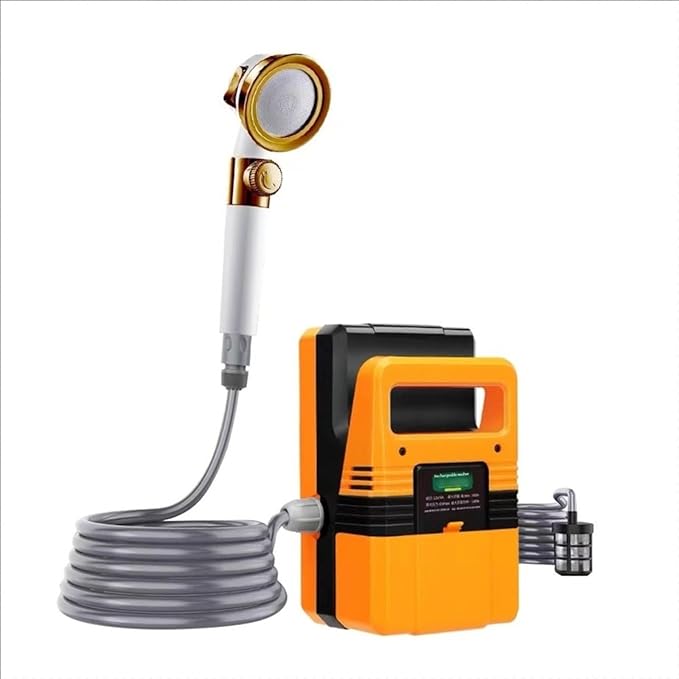 Portable Shower for Camping Outdoor Electric Shower Rechargeable PumpCamping Shower Head Nozzlewith Removable Hose and Shower Head
