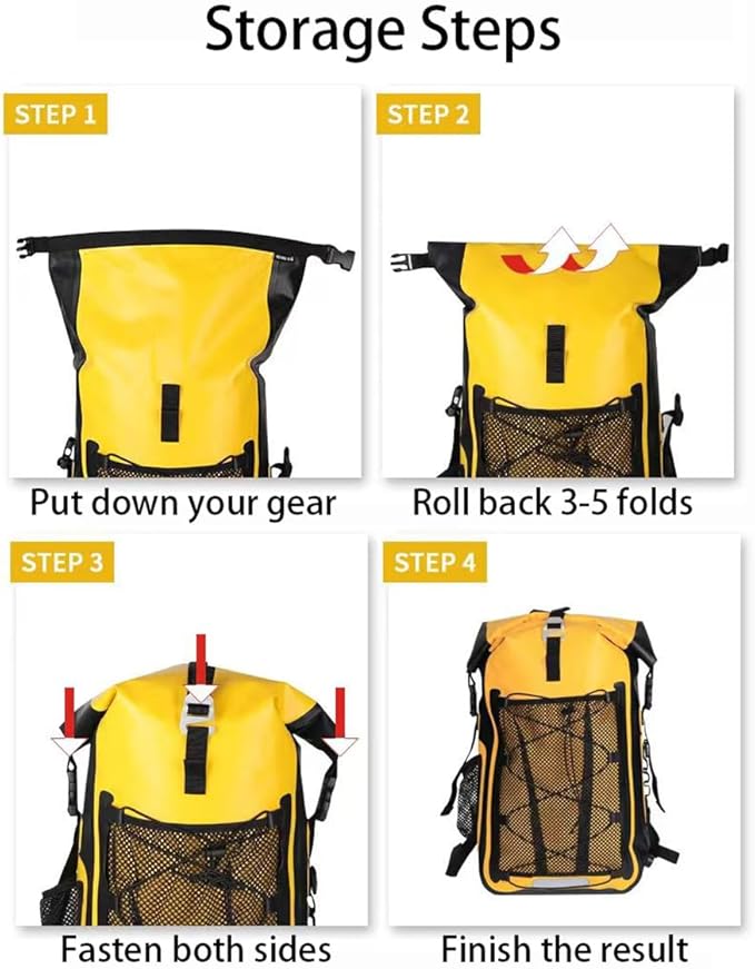 Generic Waterproof Backpack Kayak Dry Bag Backpack Waterproof 30L Lightweight Roll Top Dry Bag for Boating Surfing Camping (Green30L)