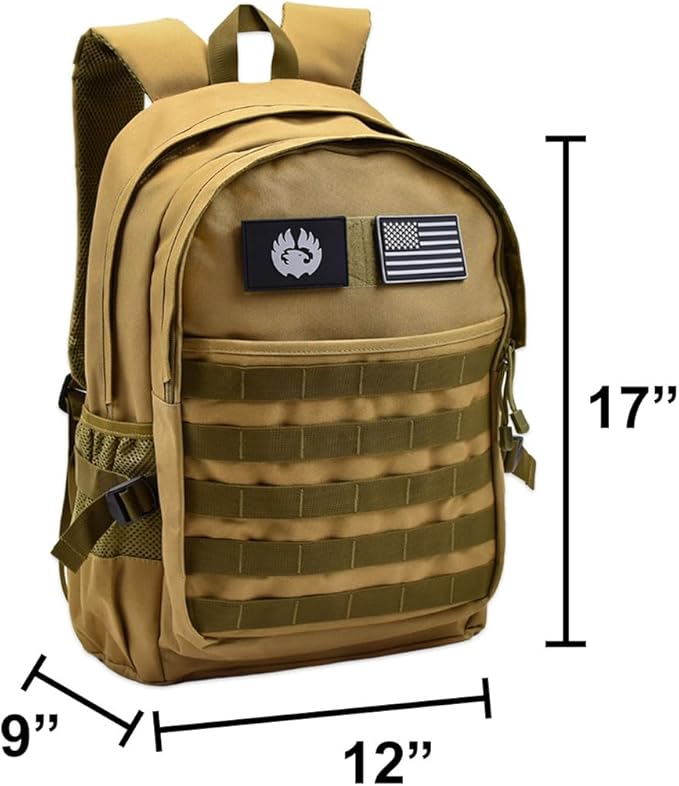 TORCH 30L Backpack Urban Tactical Outdoors MOLLE Bag for Every Day Carry fits 15” Laptop Airline Approved V2 (Desert)