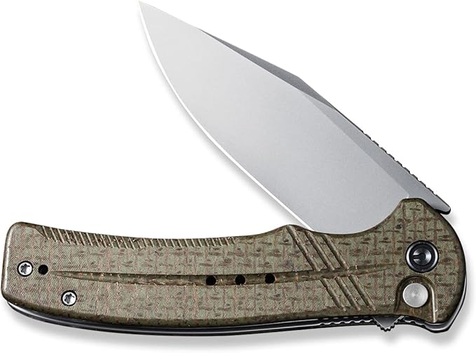 CIVIVI Folding Pocket KnifeCogent Knife 14C28N Blade Green Micarta Handle for EDC C20038D-5