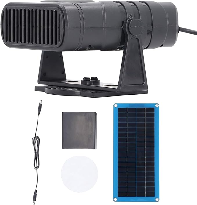 Solar Heater - Portable Greenhouse Heater for Poultry and Car with Solar Panel Kit | 30W Energy Supply with Heating Pad Winter Warmer for Coops Defogger for Travel and Outdoor Camping