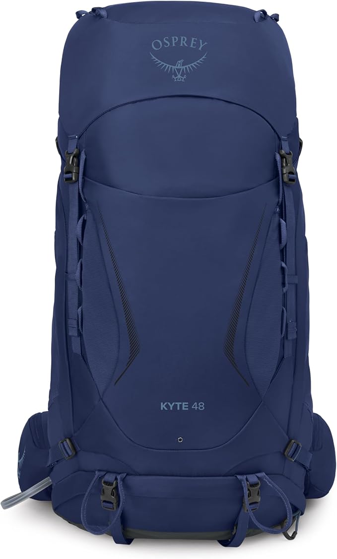 Osprey Kyte 48L Women's Backpacking Backpack - Hiking &amp Camping Bag with Waterproof Raincover Serenity Blue X-Small/Small