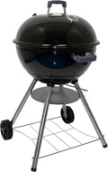Megamaster 22 Deluxe Charcoal Barbecue Grill with Adjustable Air Vent Built-In Temperature Gauge 368 SQ. In Cooking Area Storage Rack Portable Grill for Camping Picnics and More - 810-23003