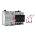 100Amp AC110V Automatic/Manual Transfer Switch 4P 50/60Hz 4POLE 100A Mini ATS Solar Auto Dual Power Switch W2R for Home Generator Din Rail Mount Cn Automatic Changeover Fast Transfe forRvLv Power