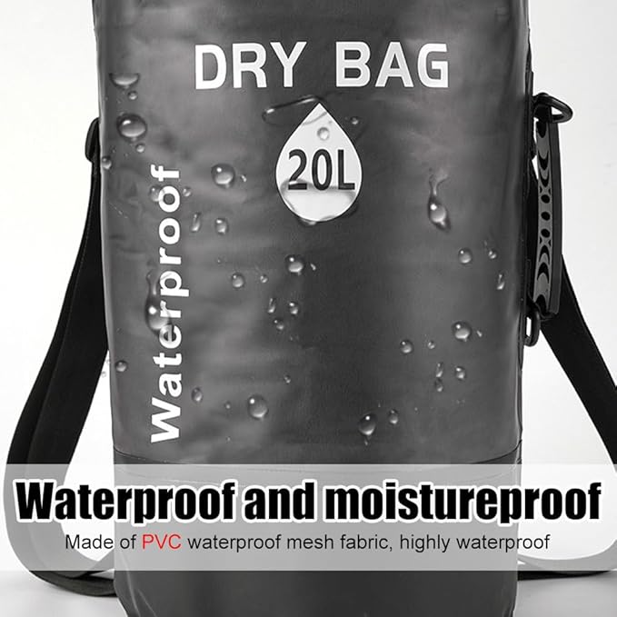 MiOYOOW Dry Bag 10/20L Waterproof Dry Backpack Portable Roll Top Sack Bags for Kayaking Boating Canoeing Camping Swimming