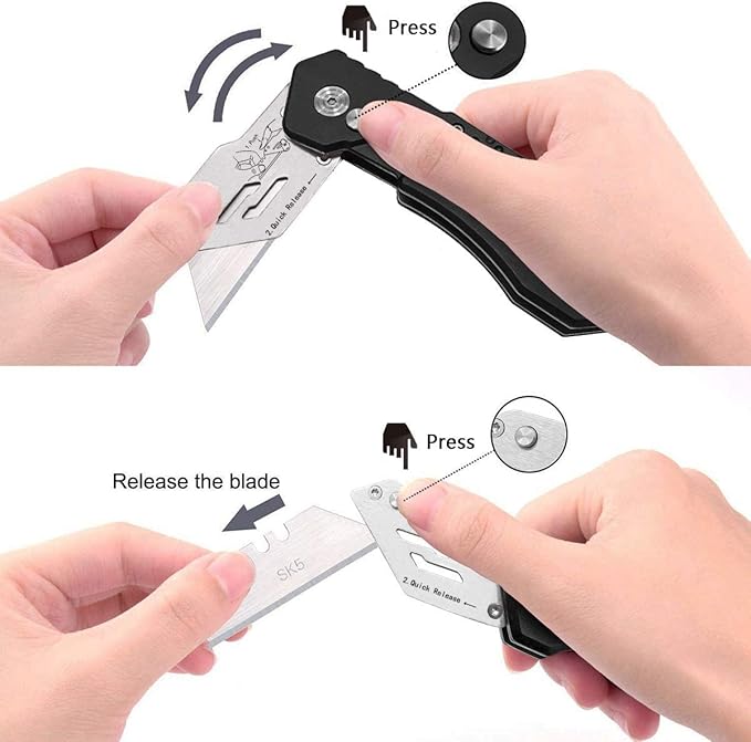BIBURY Multi Tool &amp Utility Knife Set 21 in 1 Portable Multitool Folding Box Cutter Quick Change Blade Pocket Knife Pliers Tools for Outdoors Camping Fishing Hiking Home Repairs and Surviv