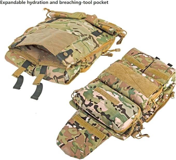 ACEXIER Tactical Zip-on Panel Zipper-on Pouch Hunting Bag Airsoft Molle Plate Carrier for A.VS-JPC 2.0 Vest