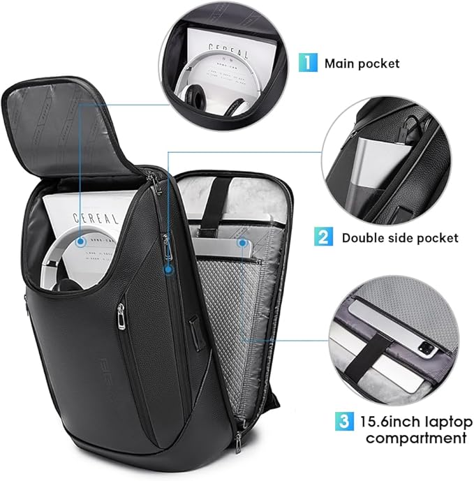 BANGE Business Smart Backpack Waterproof fit 15.6 Inch Laptop Backpack with USB Charging PortTravel Durable Backpack