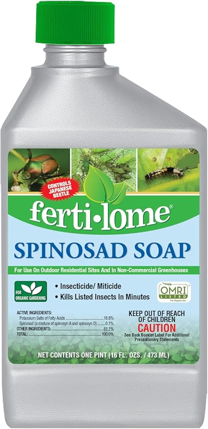 Fertilome (16052) Spinosad Soap Insecticide Spinosad Bagworm Tent Caterpillar &amp Chewing Insect Killer OMRI Listed (16 oz.)