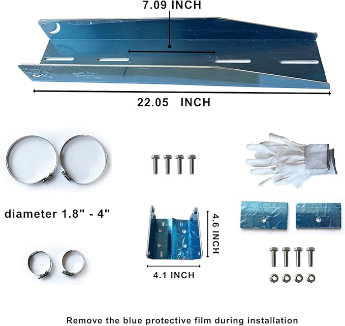 Solar Panel Pole Mount Kit Adjustable Angle Mounting Bracket for 20w 30w 40w 50w Panel 0-90° Tilt Fits Flat Surface or Poles Dia.1.8 - 4 Inches