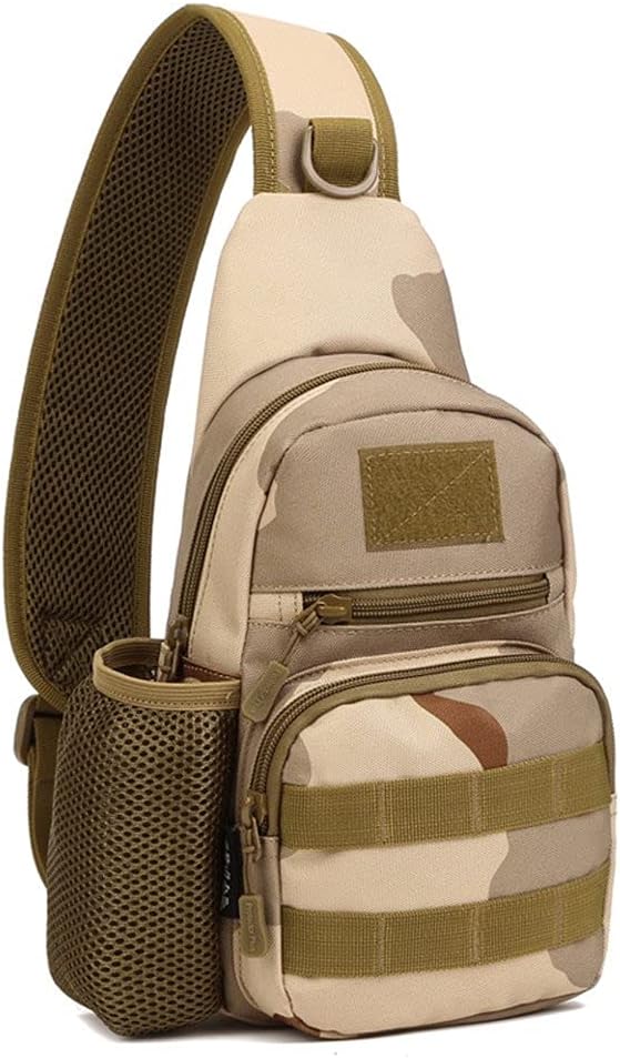 UNISTRENGH Tactical Sling Bag Chest Pack Molle Daypack iPad Mini Military Shoulder Bag Crossbody Duty Gear Backpack (Sansha Camouflage)