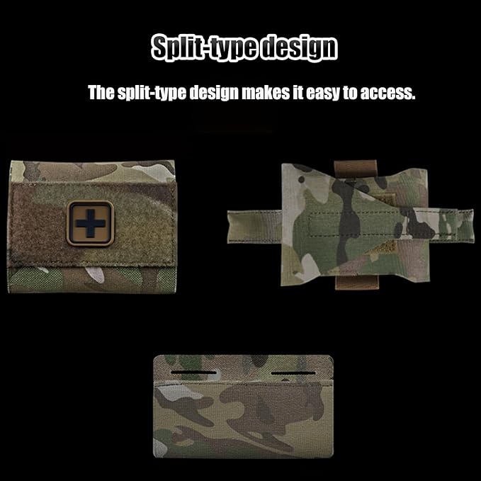 Tactical IFAK Micro Compact MED Pouch MOLLE Rapid Deployment First Aid Bag Small EDC Portable Pack for Hunting Camping