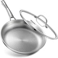 Titanium Pan 12 Inch Pure Titanium Hammered Pro frying pan with Lid Non-Toxic Skillet for Cooking PFAS/PFOA/PTFE Free Cookware Dishwasher&ampOven Safe Kitchen Induction Compatible