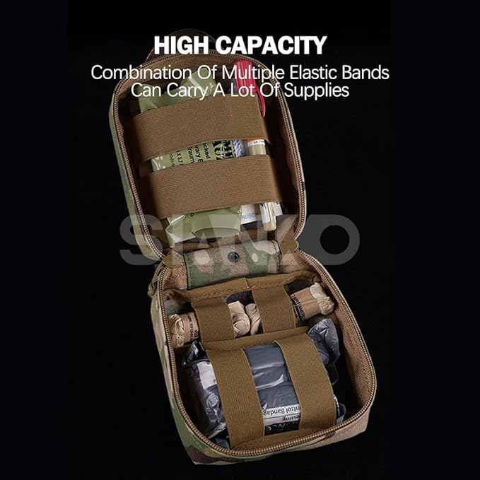 Tactical MOLLE First Aid Kits IFAK Pouch/Carrier Sundry Storage Pack Quick Release Medical Emergency EMT BagFor Outdoor Sport Military Game (Multicam)