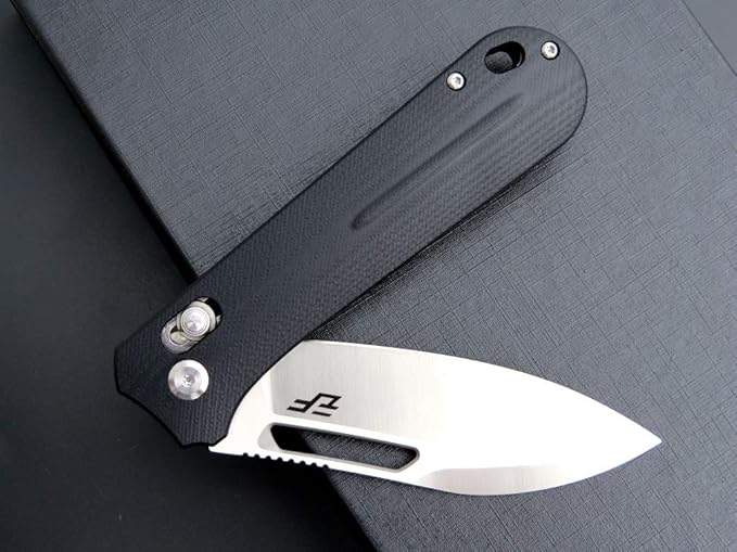 Eafengrow EF963 Folding Knife D2 Steel Blade G10 Handle EDC Tool Knives for Outdoor Working Camping (Black)