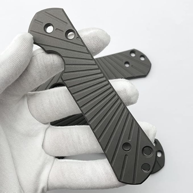 1PC Titanium Scales Fits for Chris Reeve Large Sebenza 21 Pocket Knife Custom Sandblasting Handle Patch DIY Accessory