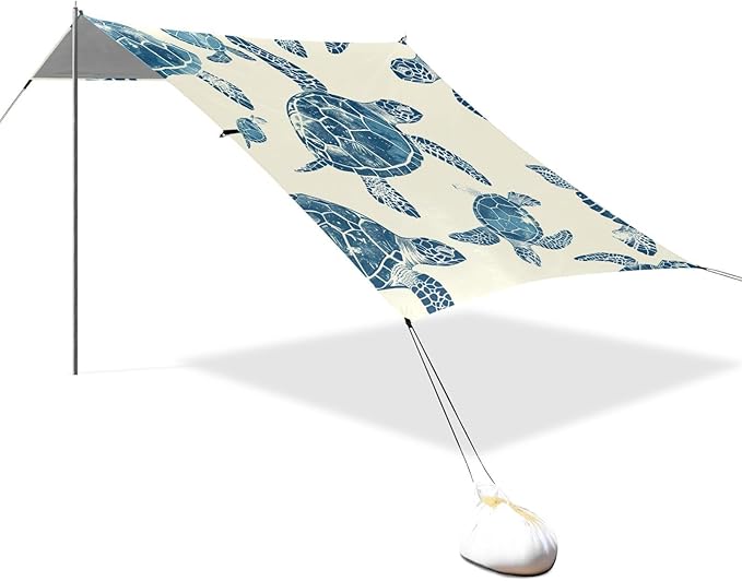 ALAZA Sea Turtles Seamless Beach Tent Sun Shelter Portable Canopy Sunshade for Outdoor Camping Picnics Backyard Fun 10x9 ft