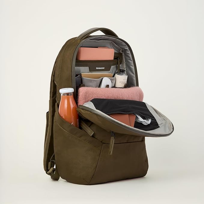 Troubadour Apex Backpack 4.0 EPX Edition - Ultra-Durable 22L Laptop Backpack with Recycled EPX Fabric Fits 17” Laptop - Lightweight Travel &amp Work Backpack – Olive