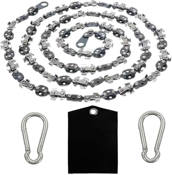 upgrade 53 Inch High Reach Tree Limb Hand Rope Chain Saw Cuts Branches Manual Pocket Chainsaw with 68 Sharp Blades on Both Sides for Gardening Camping Hiking Survival Gear-No Ropes Included