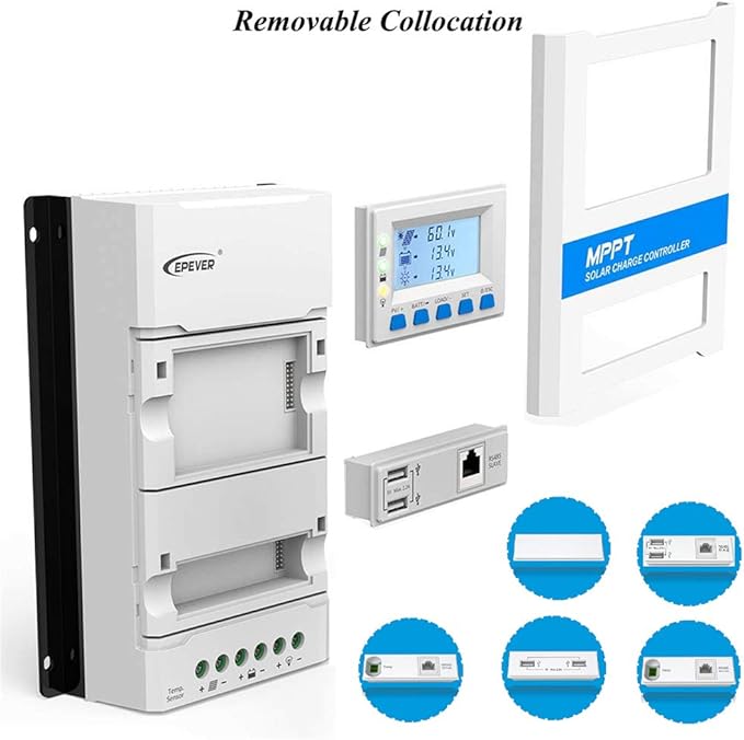 EPEVER Latest MPPT 40A Solar Charge Controller 12V/24V TRIRON 4210N Intelligent Modular-Designed Regulator with Software Moblie APP - Updated Version of Tracer A/an Series
