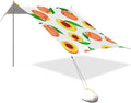 Beach Canopy with Windproof Ropes &amp Sandbags Beach Tent Sun Shade Sun Shelter for Camping Trips Fishing Backyard Fun or Picnics Peaches