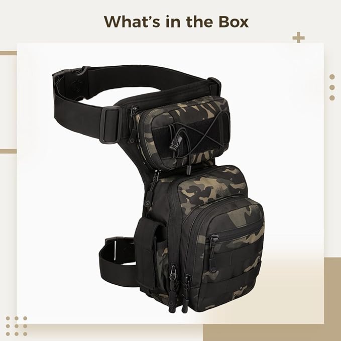 Waterproof Tactical Drop Leg Bag Adjustable Thigh Pouch With Quick Release Buckles For Outdoor Fishing Hiking &amp Photography