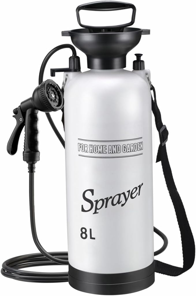 Portable Camping Shower 8L Portable Shower with 10 Modes Sprayer Head and 9.84ft Hose for Garden Picnic Hiking Beach Car Cleaning Camping