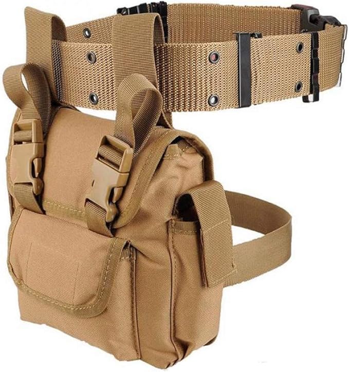 Outdoor Sports Hiking Versipack Bag Tactical Pack with Leg Strap with Belt - Tan