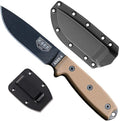 ESEE 4P Survival Knife - Field Tested Fixed Blade Knife with Molded Polymer Sheath &amp Clip Plate Full Tang Plain Edge - Durable Outdoor Camping Blade with Sheath for Survival