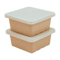 ECR4Kids Square Bin with Lid Storage Containers Sand 2-Pack