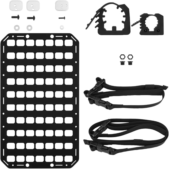 Portable MOLLE Panel Organizer Rigid Insert Backpackwith QLS Adapter Base(3 Types) for Tactical IFAK Pouch Gun Holster Holder Mount (8x12.5)