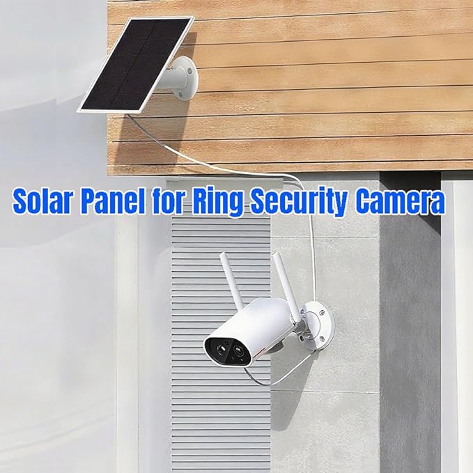 2 Packs Solar Panel for Ring Security Camera Premium 5V USB Solar Panel Charger IP65 Waterproof Compatible with Outdoor Rechargeable Battery Powered Cam 9.8ft USB Cable 360 Adjustable Bracket