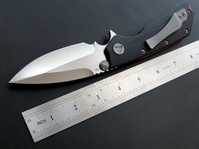 Eafengrow EF335 Folding Knives D2 Blade and G10 Handle5 inch Closed EDC Pocket Folding Knife with Clip (black)
