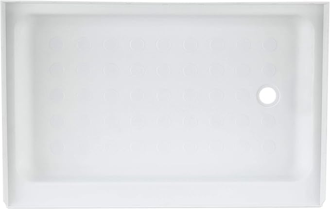 RecPro RV Shower Pan | 36 x 24 x 5 Right Drain in White | RV Shower Base | Camper Shower Pan
