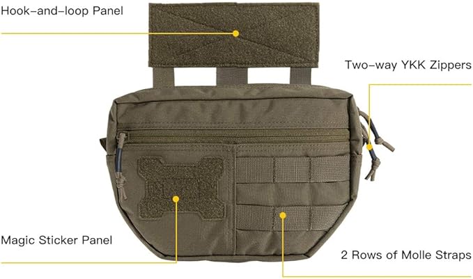 EXCELLENT ELITE SPANKER Tactical Drop Dump Pouch Molle Tool Pouch with Hook &amp Loop Carrying Kit Bag for Tactical Vest Chest Rig