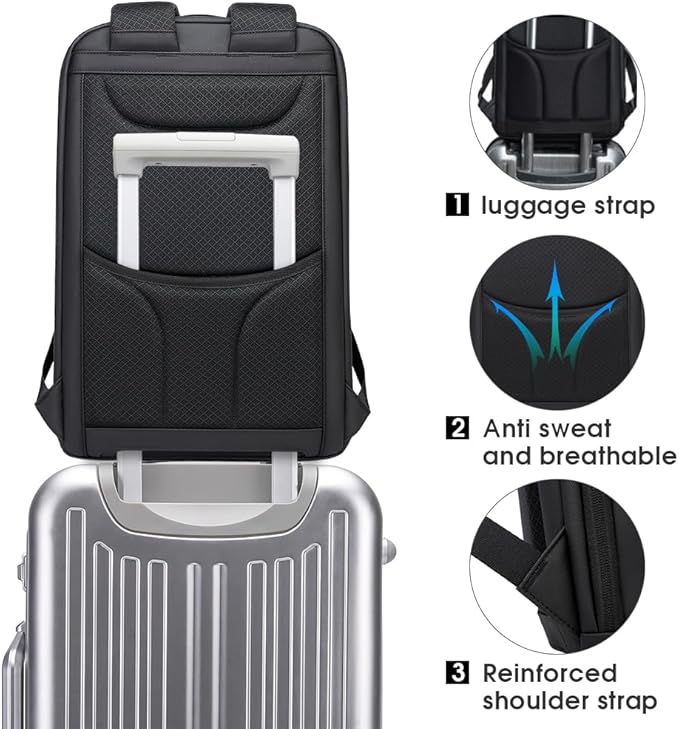 BANGE Business Smart Backpack Waterproof fit 15.6 Inch Laptop Backpack with USB Charging PortTravel Durable Backpack