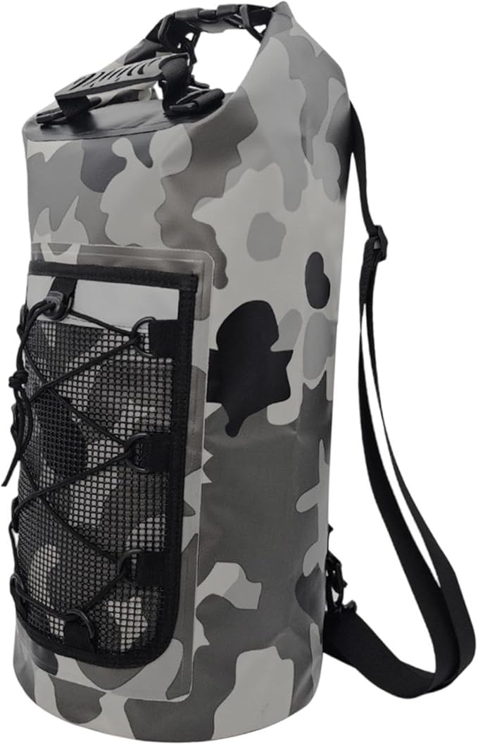 Waterproof Dry Bag Storage Bag with Handle Versatile Backpack for Travel Hiking Fishing Rafting Boating- Gray