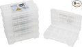 Akro-Mils 05805 Plastic Portable Parts Storage Case for Hardware and Crafts with Hinged Lid and 4 Adjustable Dividers (11-Inch x 7-Inch x 2-3/8-Inch) Medium Clear 6-Pack