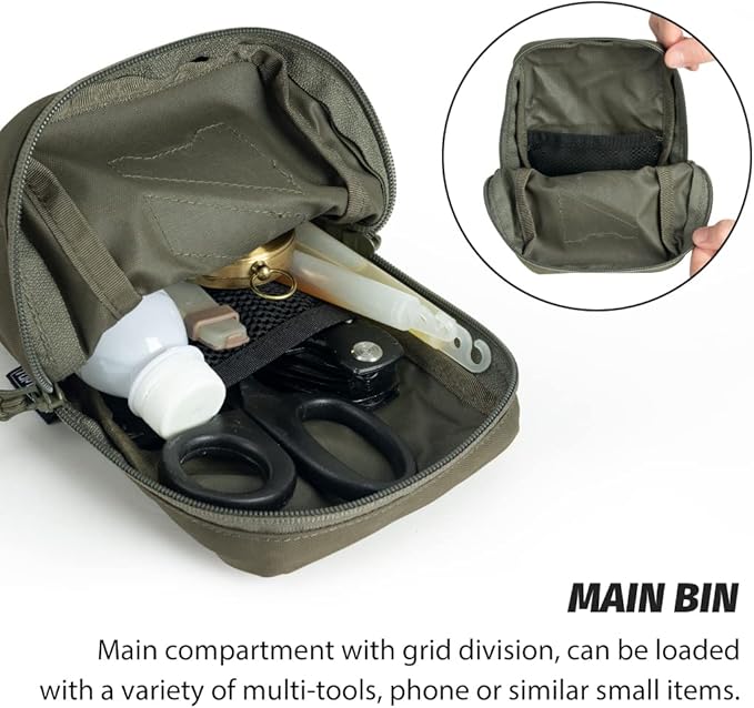 Tactical Utility Pouch Multi-Purpose MOLLE Pouch Tactical Small EDC Waist Pouch Multi-Tool Organizer for Tactical Backpack 500D Nylon