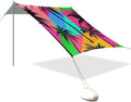xigua Palm Tree Beach Tent Sun Shelter with Carrying Bag - Silver Coated Oxford Fabric Beach Canopy for Beach Camping Fishing - Includes Windproof Ropes Sandbags &amp Stakes