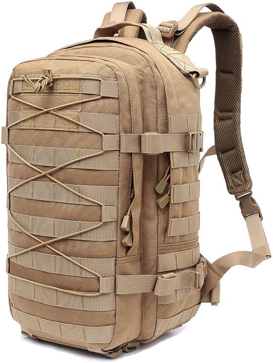 Outdoor Sports Pack Hiking Bag Tactical Rucksack Camo Knapsack Combat Tactical Molle Backpack - Tan