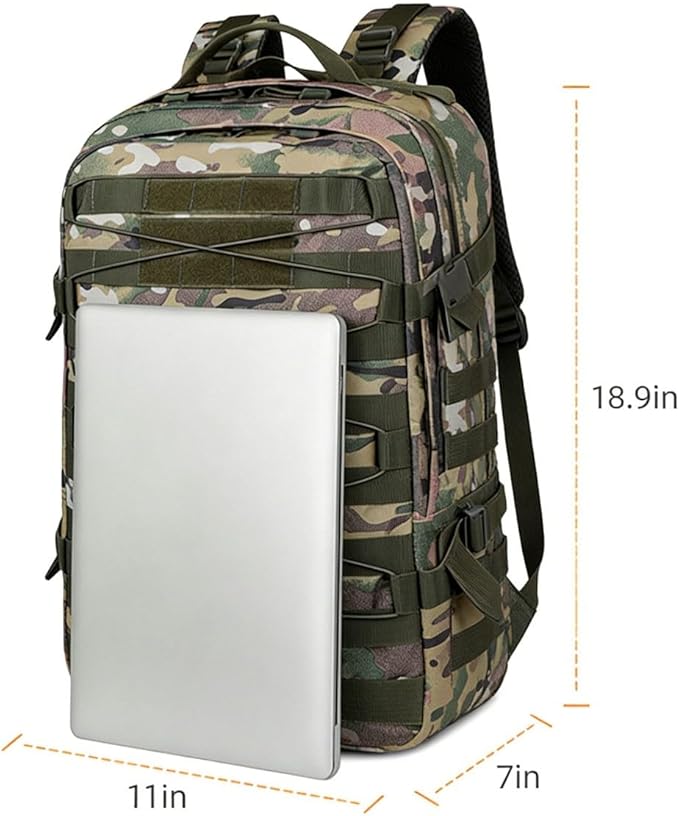 LINGYUE 25L Waterproof Tactical Backpack Lightweight Breathable Outdoor Hiking Daypack For Camping Travel Hunting Fits 14 Inch Laptop(Camouflage-g)