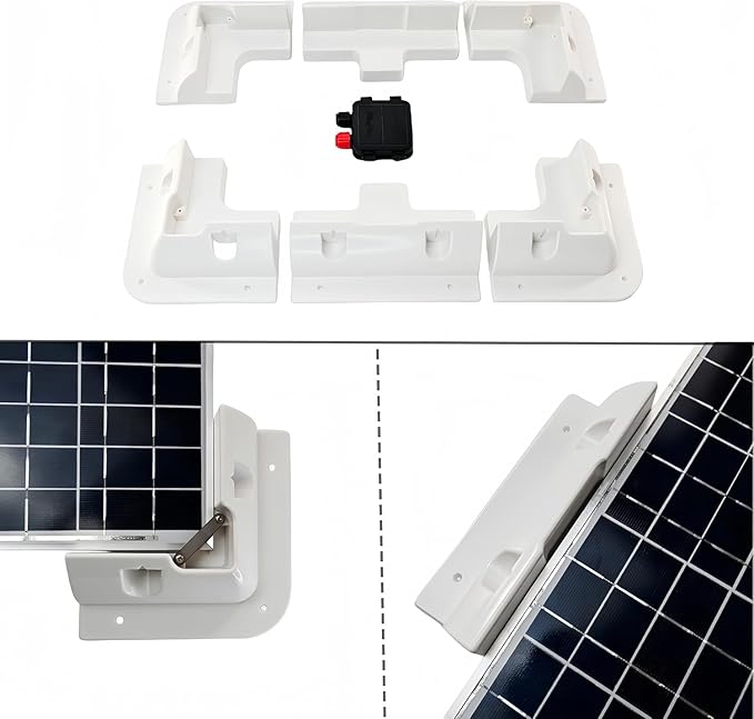 Solar Panel Mounting Brackets Kit 7PCS Roof Mounts for RVs Vans Caravans Sheds &amp Boats — Screw-Fix Only Flat Roof Compatible No Adhesive or Curved Roof Use
